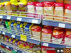 this adorable petite russian brunette gets horny for blowjob and cumshot in casual story