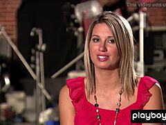 Amateur blonde babe nicole in glasses studies quietly in the library