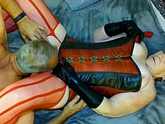 steampunk grannys enjoy fingering and cunni leading to intense cums.