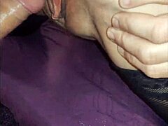 mature wife's ass in stockings trembles from pov assfucking