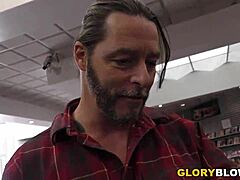 Petite Blonde Teen Hannah Hays Sucks Huge Black Monster Cock Through Gloryhole