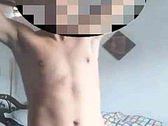 Latina amateur dances while pulling cum.