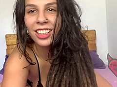 sexy babe with big tits gives explicit jerk off instructions until cumshot