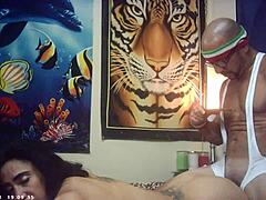 Behind the scenes, glasses cam first timer Sexxxy Skinny Model feels the Italian pound machine! 😏