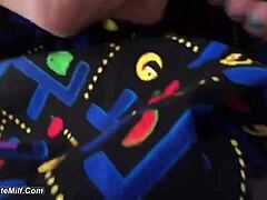 Our quick balcony fun in my pac-man skirt