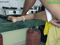 Can't fuck in the kitchen, brother-in-law, mother-in-law might come, let's go to the room for wet pussy licking