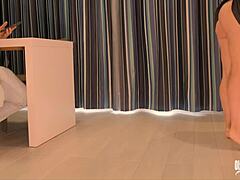 Big ass stepmom fucks stepson in kitchen.