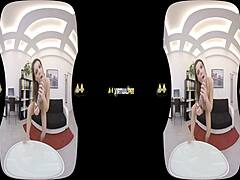 virtualpee - dildo loving brunette splashes herself with piss