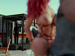 Redhead plays depraved games in motel.