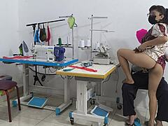 uh, like i'm totally seducing in this sewing workshop... intense assplay and flashing, ya know? homemade latina style.