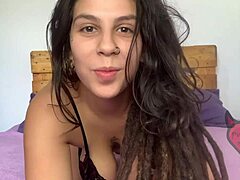 sexy babe with big tits gives explicit jerk off instructions until cumshot