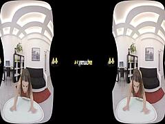 virtualpee - dildo loving brunette splashes herself with piss