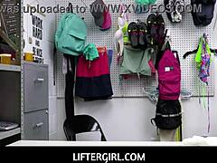 Big Tits Petite Teen Adrianna Jade Caught Shoplifting Lipstick in Pussy Gets Fucked by Guard for Freedom