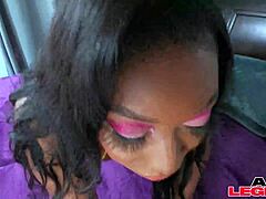 Ebony Cher Adele Takes Deepthroat and Rough Fucking Prize