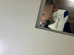 Iranian girl straightens boyfriend's cock with bag and rides