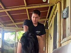 She shows her sexy bikini then I fuck her after the beach