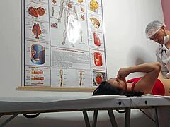 ginecologista gets rough and dirty with brazilian patient in kinky exam. he fingers ass and fucks tight juicy pussy hard.