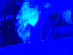 under the blacklight, this chick with black feet gives an intense footjob, sucking on toes and all that fetish stuff