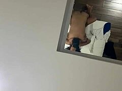 Iranian girl straightens boyfriend's cock with bag and rides