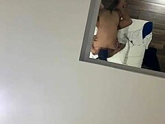 Iranian girl straightens boyfriend's cock with bag and rides