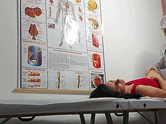 ginecologista gets rough and dirty with brazilian patient in kinky exam. he fingers ass and fucks tight juicy pussy hard.