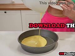 Petite stepsisters, give your lucky big dick stepbrother a kinky birthday surprise with blowjob and fucking!