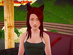 Teen Plays Game with Family Members.