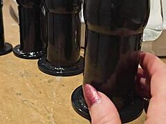 Large sextoy anal fuck for a redhead slut