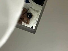 Iranian girl straightens boyfriend's cock with bag and rides