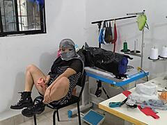 Beautiful Indian Seamstress Feels Pleasure Masturbating In Workshop