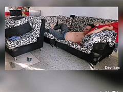 Employee cleans without panties for fuck