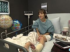 milf flashes boyfriend in public hospital leading to outdoor orgasm and corrida on tetas