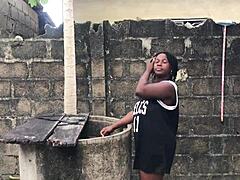 BBW Amateur Squirts During Big Black Cock Creampie Doggy