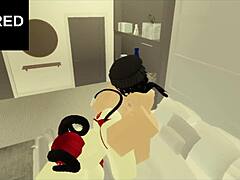 having a hot session in roblox with some intense action