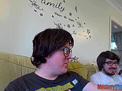 Busty British Babe Sucking in Reality Video