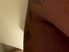 Missionary hotel sex with sucking, blowjob, and doggystyle riding.