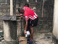 BBW Amateur Squirts During Big Black Cock Creampie Doggy