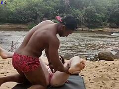 I took my girlfriend to the stream for a bath