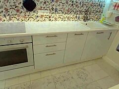 submissive teen gets fucked rough in the kitchen.