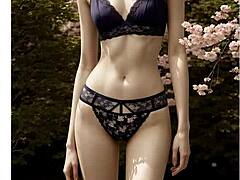Lingerie Models Pose Under Cherry Blossom Trees