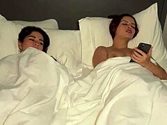 I finger and fuck my sleeping Latina MILF friend passionately until squirting on her bed