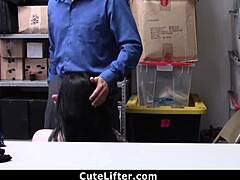 Black Hair Babe Shoplifts Underwear, Gets Hardcore!