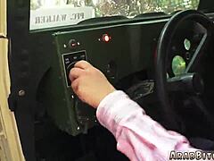 Sexy Brunette Teen Strips Uniform for Threesome Fuck with Clothes Ripped in Military Roleplay