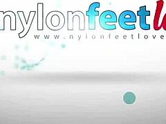 Brunette In Black Pantyhose Shows Off Her Feet From Her Car In Public