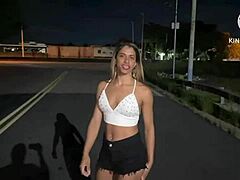 wife having sensual sex on the street with a tattooed well-endowed guy