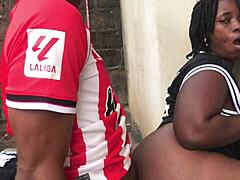 BBW Amateur Squirts During Big Black Cock Creampie Doggy