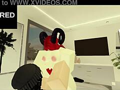 having a hot session in roblox with some intense action