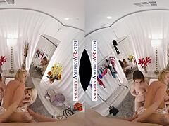 Bianca Burke, Kit Mercer, and Rachael Cavalli in dressing room