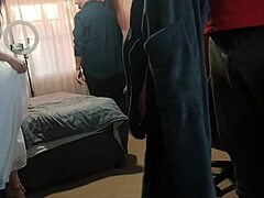 My stepdad and his friend are going to fuck me at once in the bedroom.