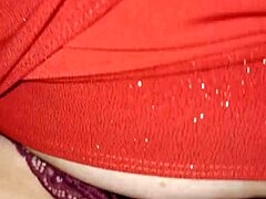 Latina wife enjoys party in lingerie after holiday